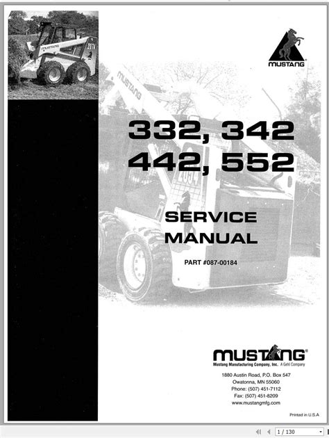 mustang 442 skid steer manual|mustang 342 steer repair manual.